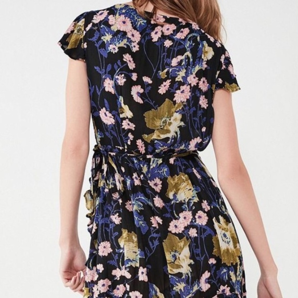 Urban Outfitters Floral Ruffle Wrap Dress